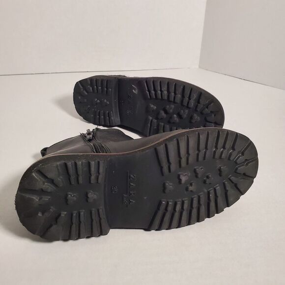 Zara Boys Leather Black Boots. Size 30 EU. SKU# B-14 - Picture 6 of 16